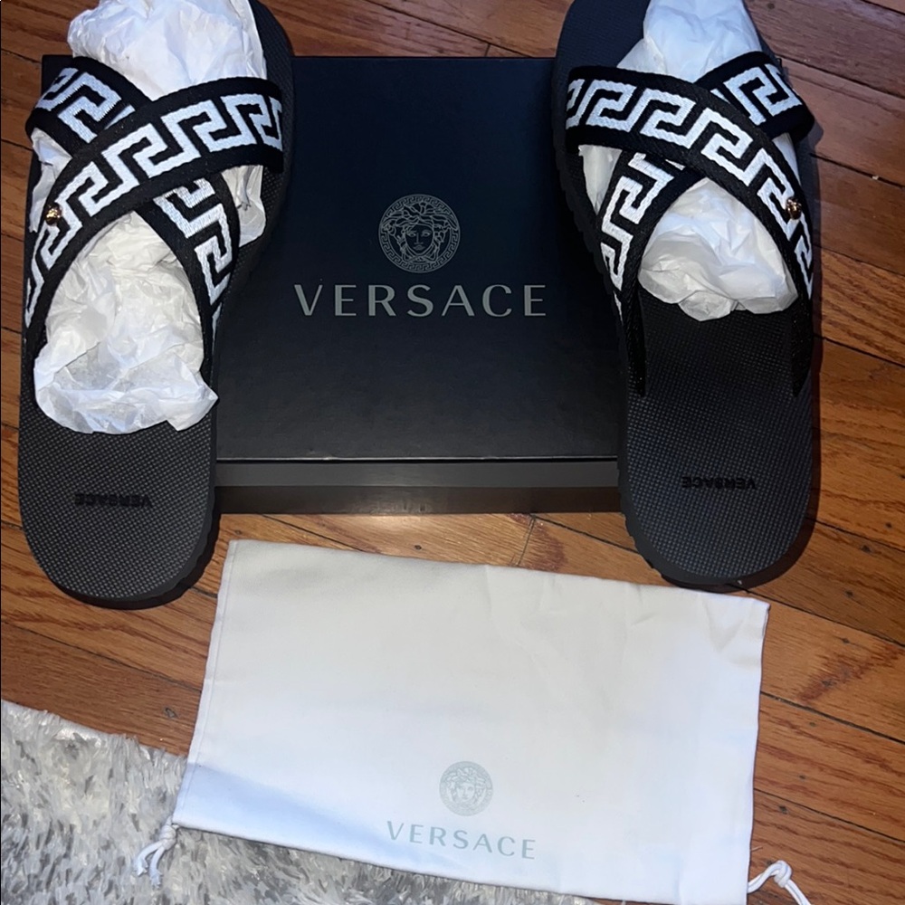 Versace Black and White Sandals